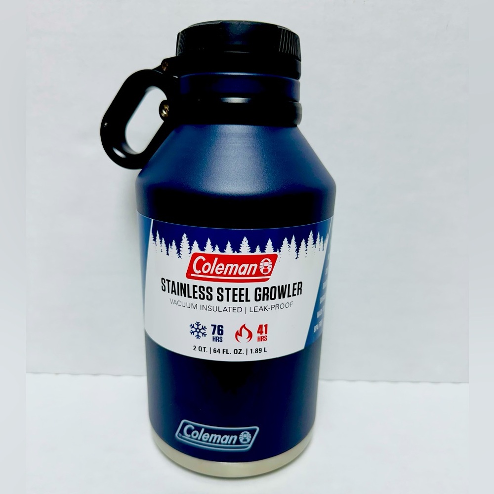 Coleman 64oz. Stainless Steel Insulated Growler, Black, NEW WITH TAGS